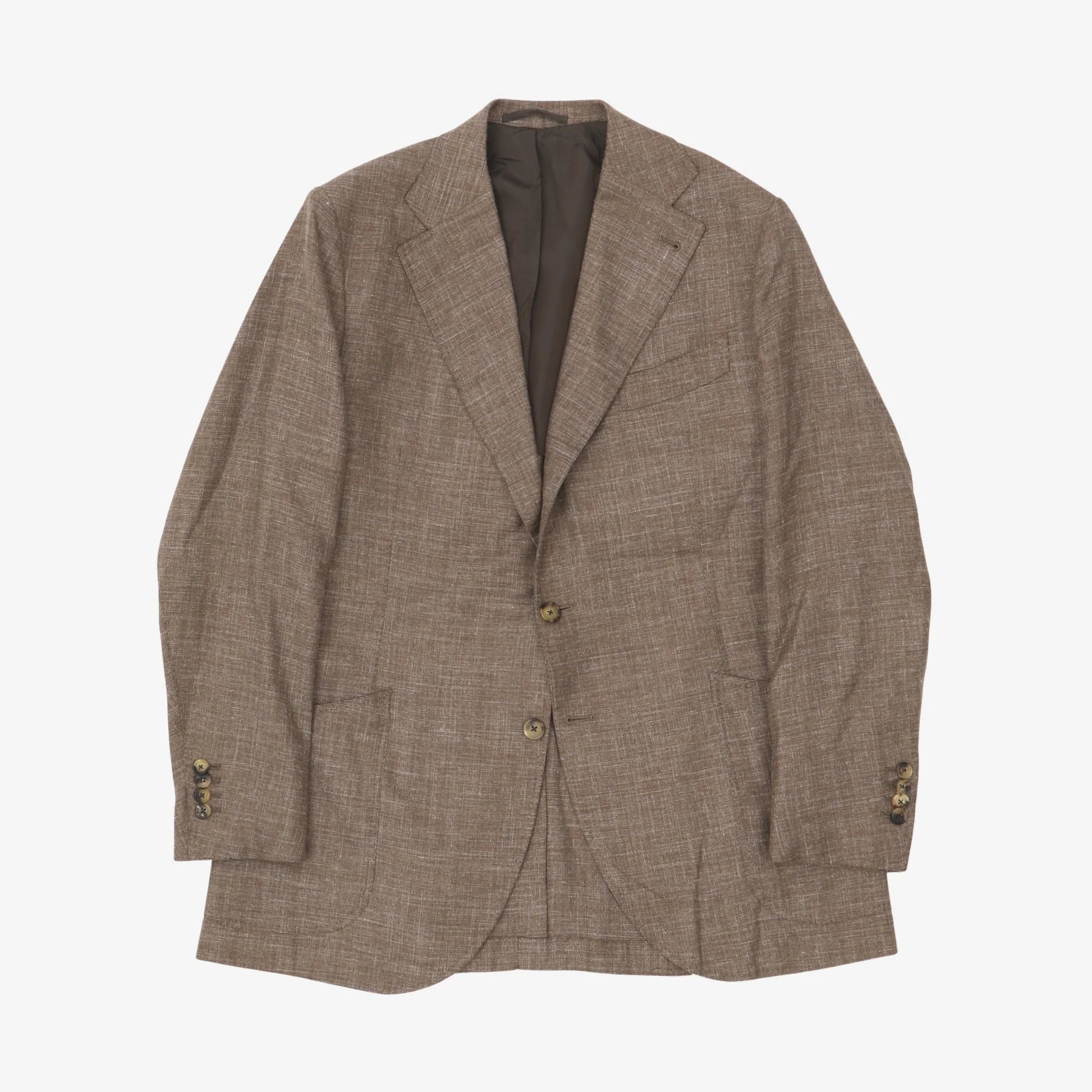SARTORIA CARFORA Brown Cotton-Silk-Linen Sports Jacket