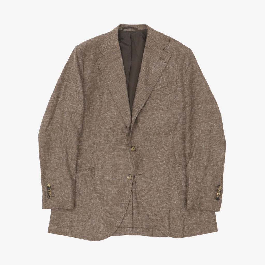 SARTORIA CARFORA Brown Cotton-Silk-Linen Sports Jacket