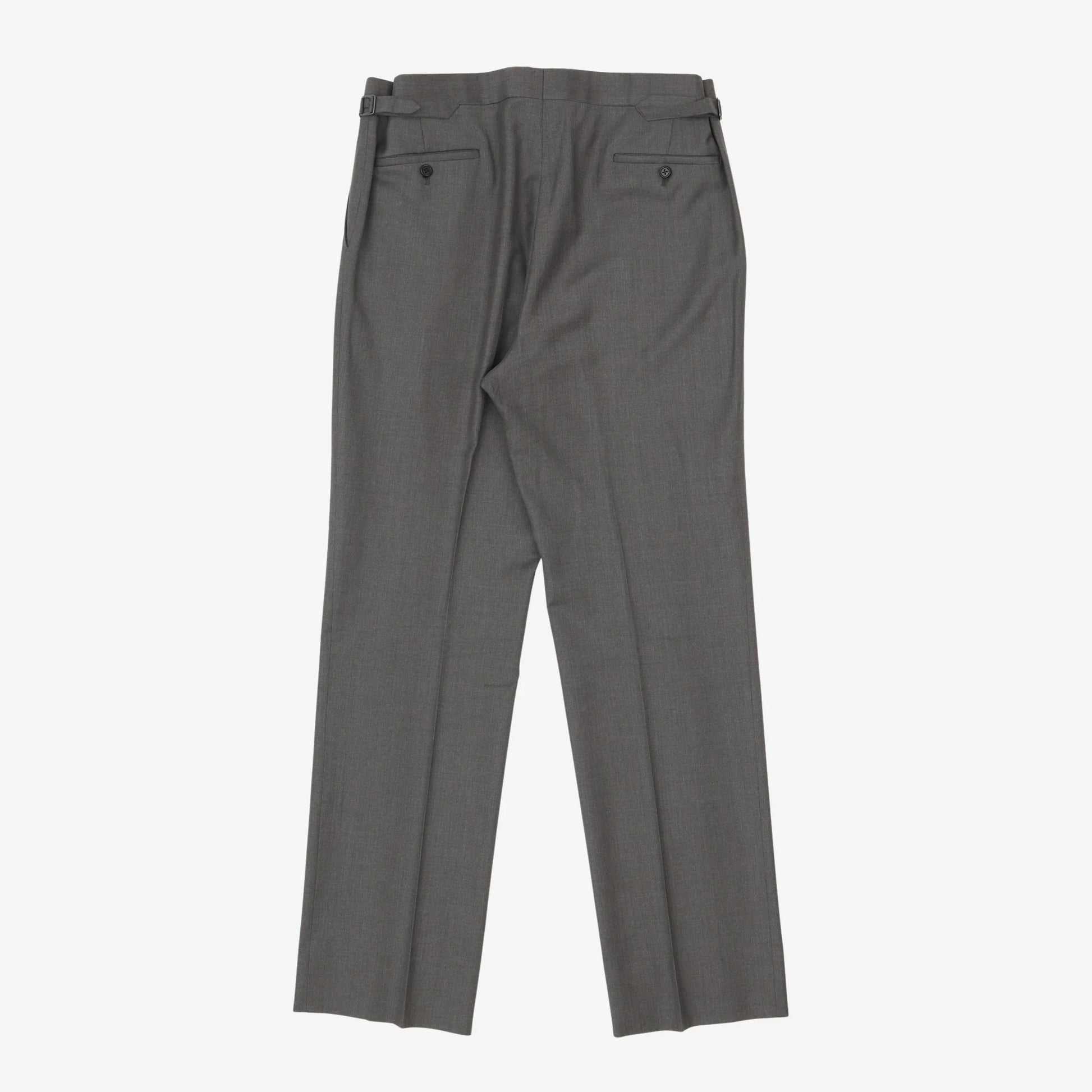 LINO POMMELLA Grey Wool Double Pleated Trousers