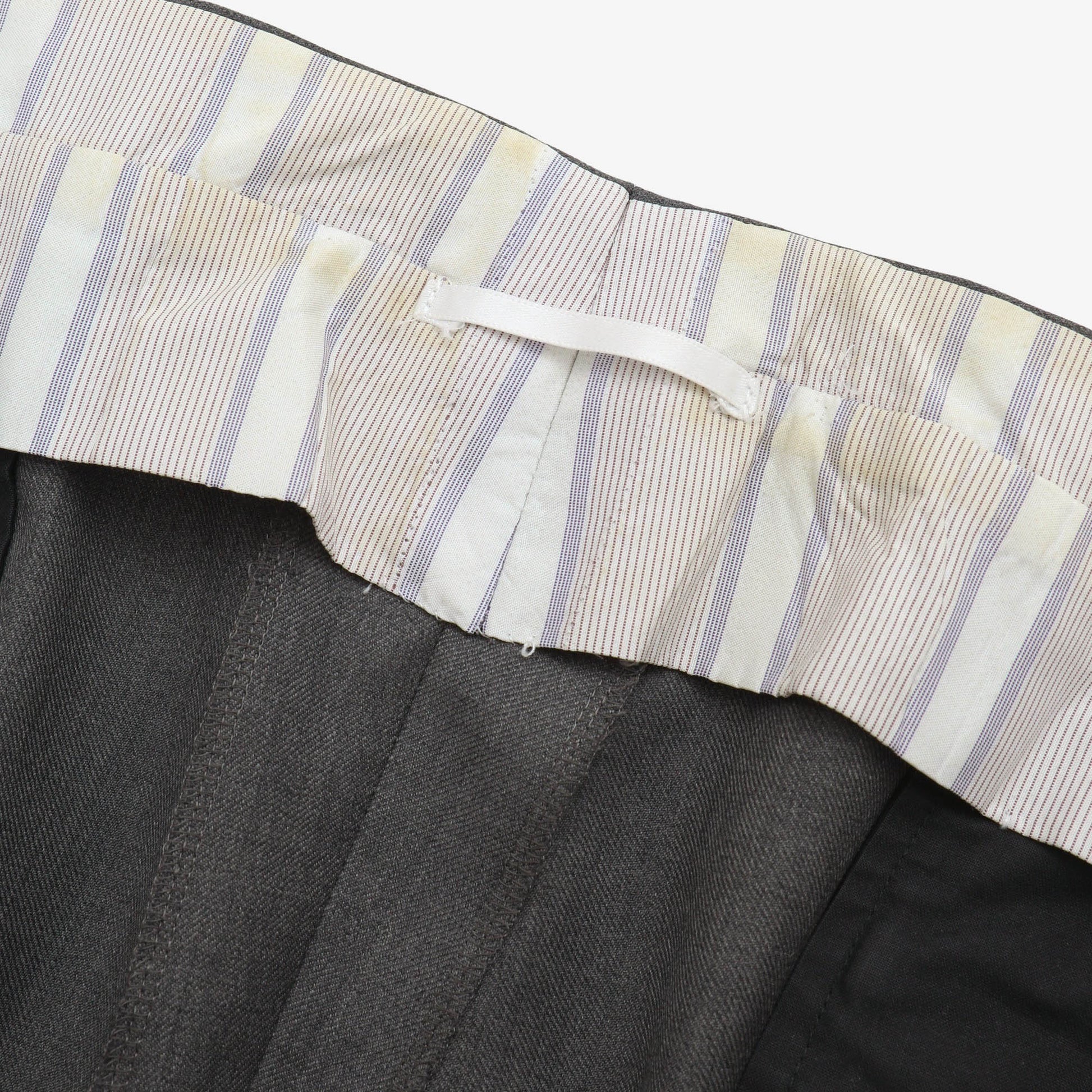 LINO POMMELLA Grey Wool Double Pleated Trousers