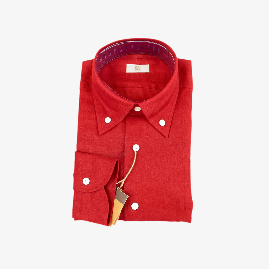 100 HANDS Brick Red Linen Shirt